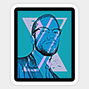 Malcolm X Blue Sticker